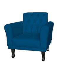 Kit 02 Poltronas Decorativa Classic Capitonê Suede Várias Cores - DS Estofados