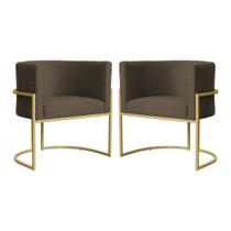 Kit 02 Poltronas Decorativa Luana Base em Metal Veludo - MALTA DECOR