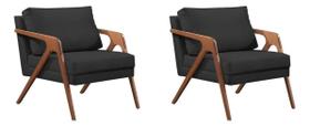 Kit 02 Poltronas Decorativa Mona Luxo Madeira Para Sala Recepção Escritório Veludo Preto Lupesa Móveis Ltda Kit 02 Poltronas Decorativa Mona Luxo Madeira Para Sala Recepção Escritório Veludo Preto Lupesa Móveis Ltda