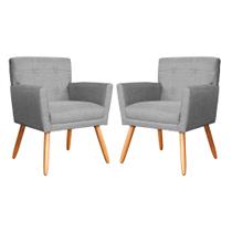 Kit 02 Poltronas Decorativa Onix Linho Cores Variadas - DS Estofados Kit 02 Poltronas Decorativa Onix Linho Cores Variadas - DS Estofados