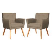 Kit 02 Poltronas Decorativa Onix Linho Cores Variadas - DS Estofados Kit 02 Poltronas Decorativa Onix Linho Cores Variadas - DS Estofados