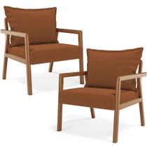 Kit 02 Poltronas Decorativa Para Sala De Estar Alícia B04 Bouclê Terracota