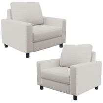 Kit 02 Poltronas Decorativa Para Sala De Estar E Recepção Malta L02 Bouclê Cru - Lyam Decor Kit 02 Poltronas Decorativa Para Sala De Estar E Recepção Malta L02 Bouclê Cru - Lyam Decor