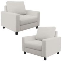 Kit 02 Poltronas Decorativa Para Sala De Estar E Recepção Malta L02 Bouclê Cru - Lyam Decor Kit 02 Poltronas Decorativa Para Sala De Estar E Recepção Malta L02 Bouclê Cru - Lyam Decor