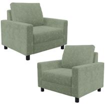 Kit 02 Poltronas Decorativa Para Sala De Estar E Recepção Malta L02 Bouclê Oliva - Lyam Decor Kit 02 Poltronas Decorativa Para Sala De Estar E Recepção Malta L02 Bouclê Oliva - Lyam Decor