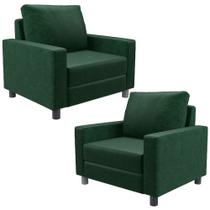Kit 02 Poltronas Decorativa Para Sala De Estar e Recepção Malta L02 Facto Verde Musgo -Lyam Decor Kit 02 Poltronas Decorativa Para Sala De Estar e Recepção Malta L02 Facto Verde Musgo -Lyam Decor
