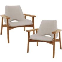 Kit 02 Poltronas Decorativa Para Sala De Estar Living Base Madeira Becker L02 Linho Bege - Lyam Decor Kit 02 Poltronas Decorativa Para Sala De Estar Living Base Madeira Becker L02 Linho Bege - Lyam Decor