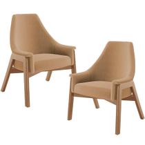 Kit 02 Poltronas Decorativa Para Sala de Estar Sakura L02 Bouclê Mostarda - Lyam Decor Kit 02 Poltronas Decorativa Para Sala de Estar Sakura L02 Bouclê Mostarda - Lyam Decor