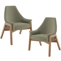 Kit 02 Poltronas Decorativa Para Sala de Estar Sakura L02 Bouclê Oliva - Lyam Decor Kit 02 Poltronas Decorativa Para Sala de Estar Sakura L02 Bouclê Oliva - Lyam Decor