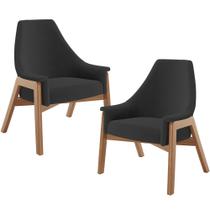 Kit 02 Poltronas Decorativa Para Sala de Estar Sakura L02 Bouclê Preto - Lyam Decor Kit 02 Poltronas Decorativa Para Sala de Estar Sakura L02 Bouclê Preto - Lyam Decor