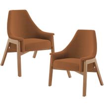 Kit 02 Poltronas Decorativa Para Sala de Estar Sakura L02 Bouclê Terracota - Lyam Decor Kit 02 Poltronas Decorativa Para Sala de Estar Sakura L02 Bouclê Terracota - Lyam Decor