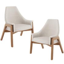 Kit 02 Poltronas Decorativa Para Sala de Estar Sakura L02 Linho Cru - Lyam Decor Kit 02 Poltronas Decorativa Para Sala de Estar Sakura L02 Linho Cru - Lyam Decor