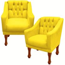 Kit 02 Poltronas Decorativa Resistente Recepção Clinicas Salão de Beleza Escritórios Consultórios Grecia Nanda Decor