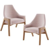 Kit 02 Poltronas Decorativa Sakura L02 Bouclê Rosê Kit 02 Poltronas Decorativa Sakura L02 Bouclê Rosê