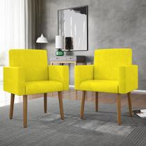 Kit 02 Poltronas Decorativa Sala Oferta - Balaqui Decor Amarelo