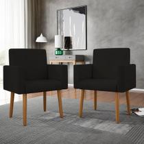 Kit 02 Poltronas Decorativa Sala Oferta - Balaqui Decor Preto