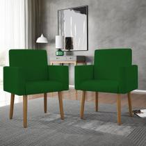 Kit 02 Poltronas Decorativa Sala Oferta Escritorio Verde