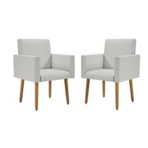 Kit 02 Poltronas Decorativa Sala Oferta Linho Balaqui Decor