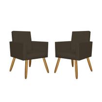 Kit 02 Poltronas Decorativa Sala Oferta Tecido material sintético