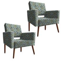 Kit 02 Poltronas Decorativa Vanessa Pés Madeira Suede A 4 Kit 02 Poltronas Decorativa Vanessa Pés Madeira Suede A 4