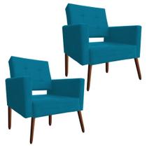Kit 02 Poltronas Decorativa Vanessa Turquesa Kit 02 Poltronas Decorativa Vanessa Turquesa