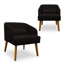 Kit 02 Poltronas Decorativa Virgínia Veludo Marrom - Montanaris Decor Kit 02 Poltronas Decorativa Virgínia Veludo Marrom - Montanaris Decor