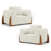 Kit 02 Poltronas Decorativas Bloom Para Sala De Estar Bouclê Off White Abmaza Kit 02 Poltronas Decorativas Bloom Para Sala De Estar Bouclê Off White Abmaza