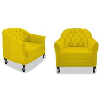 Kit 02 Poltronas Decorativas Julia A02 Suede - Amarena Móveis Kit 02 Poltronas Decorativas Julia A02 Suede - Amarena Móveis