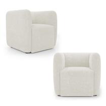 Kit 02 Poltronas Decorativas Living Maya Bouclé Off White - Desk Design Kit 02 Poltronas Decorativas Living Maya Bouclé Off White - Desk Design