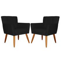 Kit 02 Poltronas Decorativas Onix Suede Preto - DS Estofados Kit 02 Poltronas Decorativas Onix Suede Preto - DS Estofados