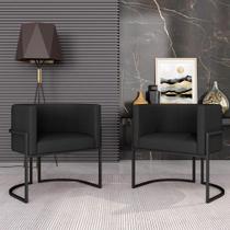 Kit 02 Poltronas Decorativas Oregon Preto Fosco/preto - M. Arapongas Kit 02 Poltronas Decorativas Oregon Preto Fosco/preto - M. Arapongas