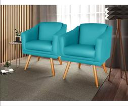 Kit 02 Poltronas Decorativas Para Consultorio De Psicologia Recepção sala