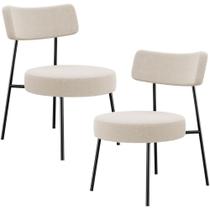 Kit 02 Poltronas Decorativas Para Sala De Estar Base Fixa Londres L02 Bouclê Creme - Lyam Kit 02 Poltronas Decorativas Para Sala De Estar Base Fixa Londres L02 Bouclê Creme - Lyam