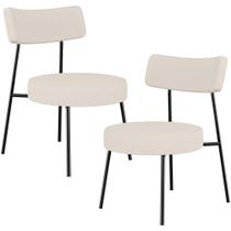 Kit 02 Poltronas Decorativas Para Sala De Estar Base Fixa Londres L02 Linho Bege - Lyam Kit 02 Poltronas Decorativas Para Sala De Estar Base Fixa Londres L02 Linho Bege - Lyam