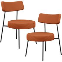 Kit 02 Poltronas Decorativas Para Sala De Estar Base Fixa Londres L02 Tecido Terracota - Lyam Kit 02 Poltronas Decorativas Para Sala De Estar Base Fixa Londres L02 Tecido Terracota - Lyam