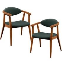 Kit 02 Poltronas Decorativas Para Sala de Estar Cecília L02 Linho Verde Musgo - Lyam Decor Kit 02 Poltronas Decorativas Para Sala de Estar Cecília L02 Linho Verde Musgo - Lyam Decor
