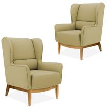 Kit 02 Poltronas Decorativas Para Sala de Estar Milena Base de Madeira SintéticoC-19 - Lyam Decor Kit 02 Poltronas Decorativas Para Sala de Estar Milena Base de Madeira SintéticoC-19 - Lyam Decor