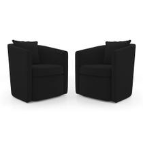 Kit 02 Poltronas Decorativas Sala de Estar Aimê Veludo Preto - Desk Design Kit 02 Poltronas Decorativas Sala de Estar Aimê Veludo Preto - Desk Design