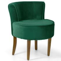 Kit 02 Poltronas Decorativas Sala de Estar Base de Madeira Ayla Veludo Verde - Gran Belo Kit 02 Poltronas Decorativas Sala de Estar Base de Madeira Ayla Veludo Verde - Gran Belo