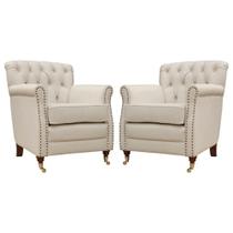 Kit 02 Poltronas Decorativas Sala de Estar Níger Pés Príncipe Off White G58 - Gran Belo Kit 02 Poltronas Decorativas Sala de Estar Níger Pés Príncipe Off White G58 - Gran Belo