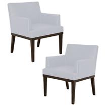 Kit 02 Poltronas Decorativas Vitória W01 Corano Branco - Mpozenato