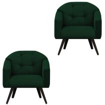 Kit 02 Poltronas Estrela Premium Suede Verde - Meu Lar Decorações