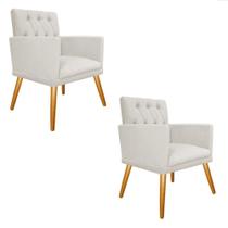 kit 02 Poltronas Fernanda Palito Mel Suede Bege - DAMAFFÊ MÓVEIS