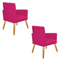 kit 02 Poltronas Fernanda Palito Mel Suede Pink - DAMAFFÊ MÓVEIS
