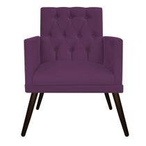 kit 02 Poltronas Fernanda Palito Tabaco Suede Roxo - KDAcanto Móveis