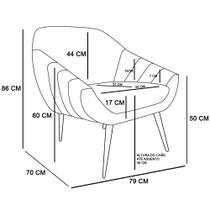Kit 02 Poltronas Giovana material sintético Cinza Castanho