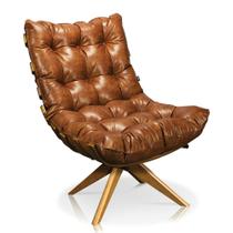 Kit 02 Poltronas Giratória Costela Corano Nozes Base Madeira Kit 02 Poltronas Giratória Costela Corano Nozes Base Madeira