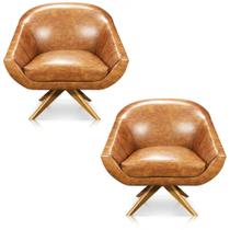 Kit 02 Poltronas Giratória Giovana Corano Nozes Kit 02 Poltronas Giratória Giovana Corano Nozes