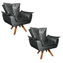 Kit 02 Poltronas Giratória Opala Preto Kit 02 Poltronas Giratória Opala Preto