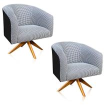 Kit 02 poltronas giratoria stella linho